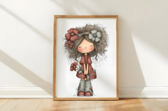 Whimsical Flowers and Girls Clipart Product Image 3