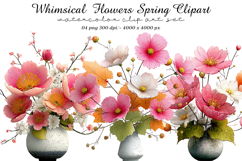 Whimsical Flowers Spring Clipart Product Image 1