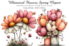 Whimsical Flowers Spring Clipart Product Image 1