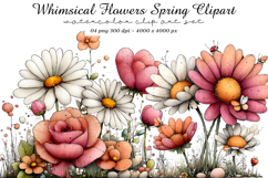 Whimsical Flowers Spring Clipart Product Image 1