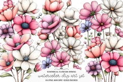 Whimsical flowers spring clipart - Flowers spring Png Product Image 1