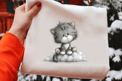 Whimsical Fluffy Kitten Clipart Product Image 2