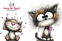 Whimsical Funny Cat Clipart Product Image 1