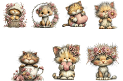 Whimsical Funny Cats Clipart Product Image 2