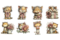 Whimsical Funny Cats Clipart Product Image 3