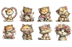 Whimsical Funny Cats Clipart Product Image 4