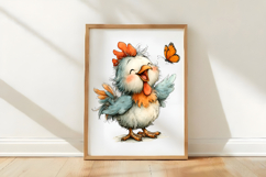 Whimsical Funny Chicken Clipart Product Image 3