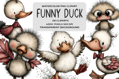 Whimsical Funny Duck Clipart Product Image 1