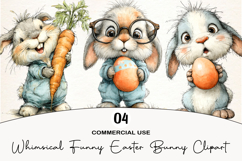 Whimsical Funny Easter Bunny Clipart Product Image 1