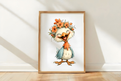 Whimsical Funny Easter Chicken Clipart Product Image 3