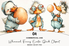 Whimsical Funny Easter Duck Clipart Product Image 1