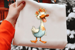 Whimsical Funny Easter Duck Clipart Product Image 2