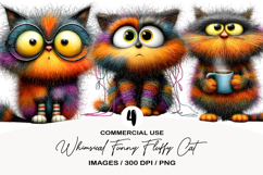 Whimsical Funny Fluffy Cat Clipart Product Image 1
