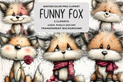 Whimsical Funny Fox Clipart Product Image 1