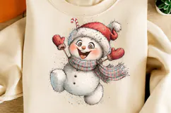 Whimsical Funny Christmas Snowman Clipart PNG Product Image 4