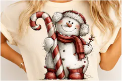 Whimsical Funny Christmas Snowman Clipart PNG Product Image 4