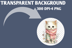 Whimsical Funny Spring Cat Clipart Product Image 2