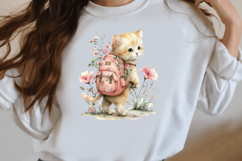 Whimsical Funny Spring Cat Clipart Product Image 3