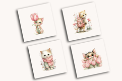 Whimsical Funny Spring Cat Clipart Product Image 4