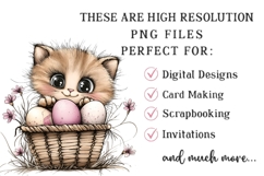 Whimsical Funny Spring Cats Clipart Product Image 2