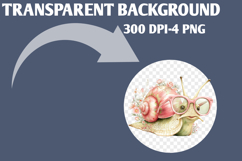 Whimsical Funny Spring Snail Clipart Product Image 2