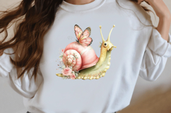 Whimsical Funny Spring Snail Clipart Product Image 3