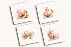 Whimsical Funny Spring Snail Clipart Product Image 4