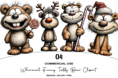 Whimsical Funny Teddy Bear Clipart Product Image 1