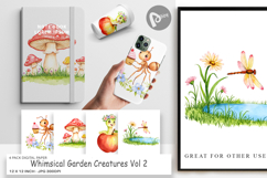 Digital Paper Whimsical Garden Creatures Product Image 1