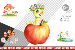 Whimsical Garden Creatures Clipart Product Image 1