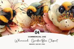 Whimsical Garden Bee Clipart Product Image 1
