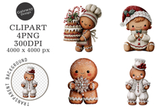 Whimsical Gingerbread Christmas Clipart Product Image 1