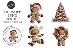 Whimsical Gingerbread Christmas Clipart Product Image 1
