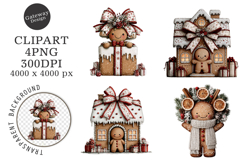Whimsical Gingerbread Christmas Clipart Product Image 1