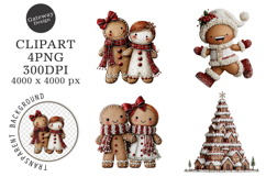 Whimsical Gingerbread Christmas Clipart Product Image 1