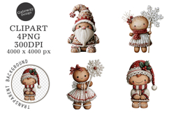 Whimsical Gingerbread Christmas Clipart Product Image 1