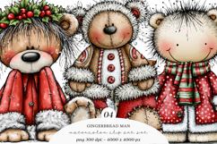 Whimsical Gingerbread Man Clipart Product Image 1