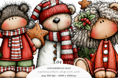 Whimsical Gingerbread Man Clipart Product Image 1