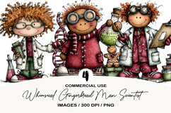 Whimsical Gingerbread Man Scientist Clipart Product Image 1