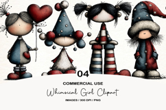 Whimsical Girl Clipart Sublimation Product Image 1