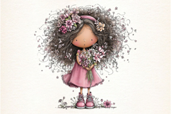 Whimsical Girl Flower Spring Clipart Product Image 2