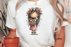 Whimsical Girl Flower Spring Clipart Product Image 2