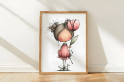 Whimsical Girl Flower Spring Clipart Product Image 3