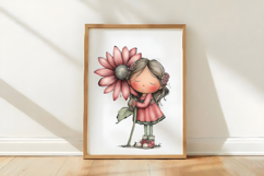 Whimsical Girl Flower Spring Cliparta Product Image 3