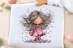 Whimsical Girl Flower Spring Clipart Product Image 3