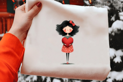 Whimsical Girl Red Heart Clipart Product Image 2