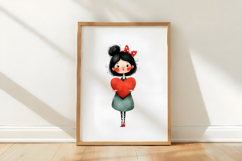 Whimsical Girl Red Heart Clipart Product Image 3