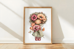Whimsical Girl with Flower Clipart Product Image 3