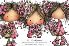 Whimsical Girl With Flowers Product Image 1