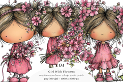 Whimsical Girl With Flowers Product Image 1